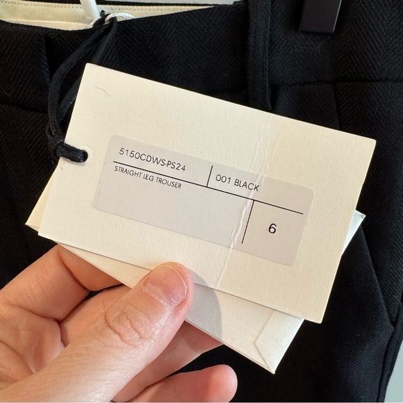 NWT CO Women’s Black Italian Wool Straight Leg Trousers Size 6 - Picture 3 of 6